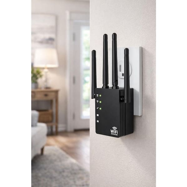 WiFi Extender Signal Booster for Home, Long Range Coverage up to 12,880 sq. ft. Supports 105 Devices, with Ethernet Port