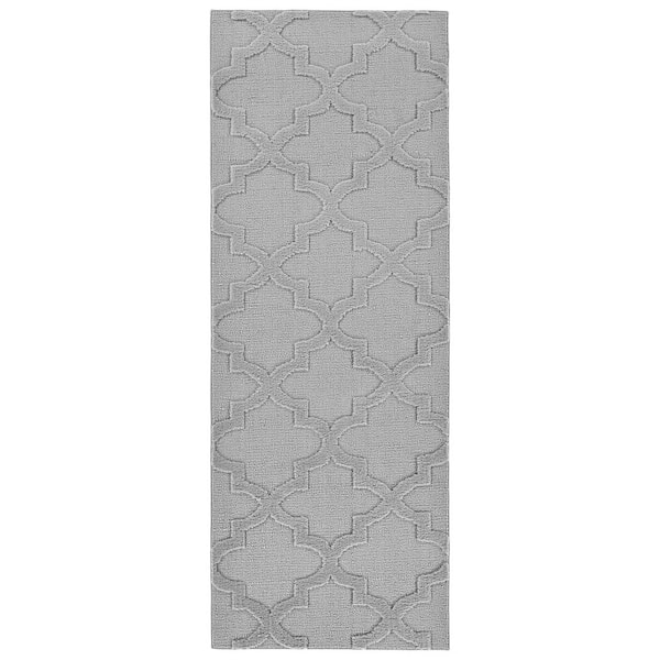 Silver Quatro 3 ft. x 8 ft. Cut-loop Trellis Area Rug