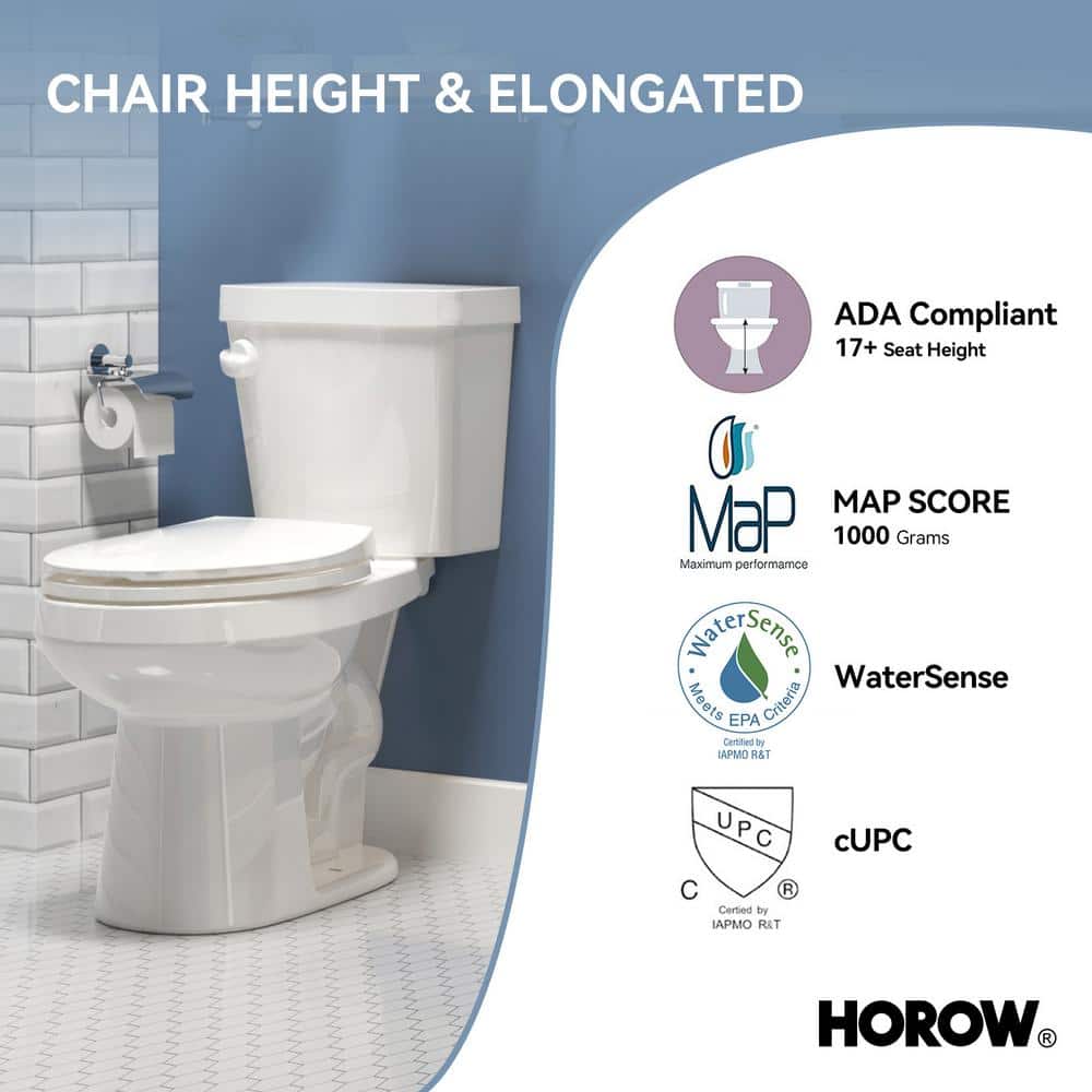 White Elongated Dual Flush High Efficiency Toilet
