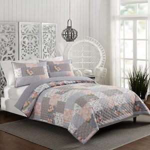 Lush Decor Tanisha Reversible Quilt Navy/White King Set (3-Piece) 16T004672  - The Home Depot