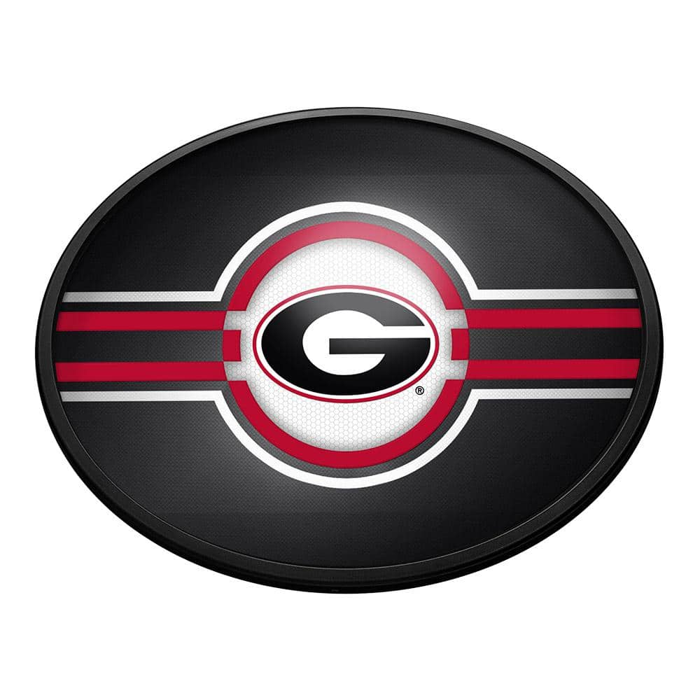 Georgia Bulldogs: Oval Slimline Lighted Wall Sign 18 in. L x 14 in. W x 2.5 in. D -  The Fan-Brand, NCGEOR-140-01A