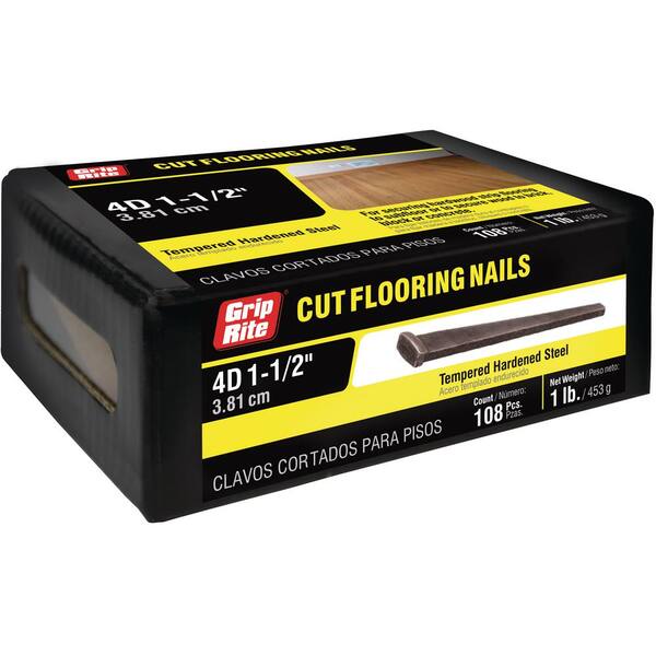 Grip-Rite 1-1/2 in. 4-penny Steel Cut Masonry Flooring Nails 1 lb. Box