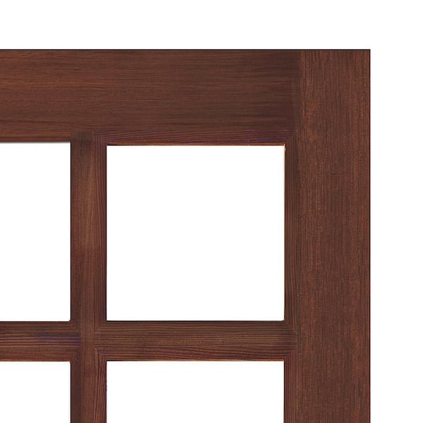 DIY RTA Kit 36 in. x 80 in. Right-Hand/Inswing 10 Lite Clear Glass Red Mahogany Stain Hemlock Wood Front Door