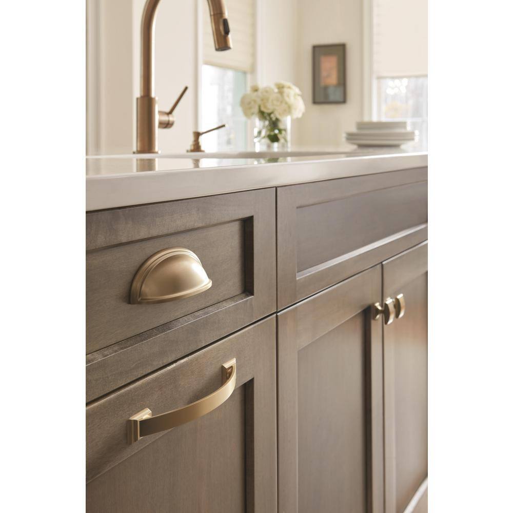 Golden Champagne Traditional Farmhouse Cup Pull with Mounting Hardware