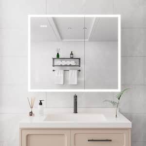 36 in. W x 30 in. H H Rectangular Bathroom Medicine Cabinet with Lights, LED Medicine Cabinet with Mirror