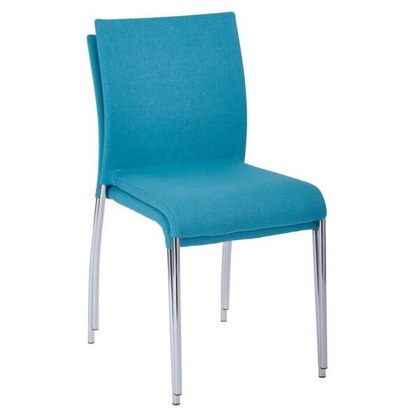 OSP Home Furnishings Conway Aqua Fabric Stacking Chairs (Set of 2)