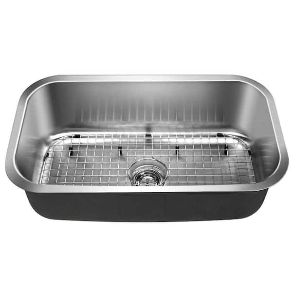 WELLFOR Stainless Steel 31 in. Single Bowl Undermount Kitchen Sink Basin