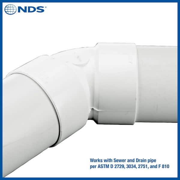 NDS PVC S&D 45° Elbow, 3 in. Hub X Hub 3P03RTL - The Home Depot