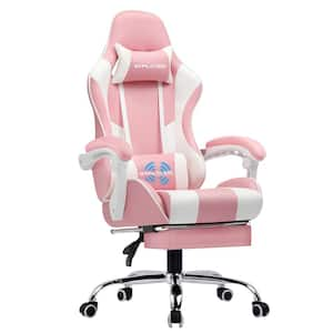 Gaming Chair Computer Chair with Footrest and Lumbar Support for Office or Gaming, Pink