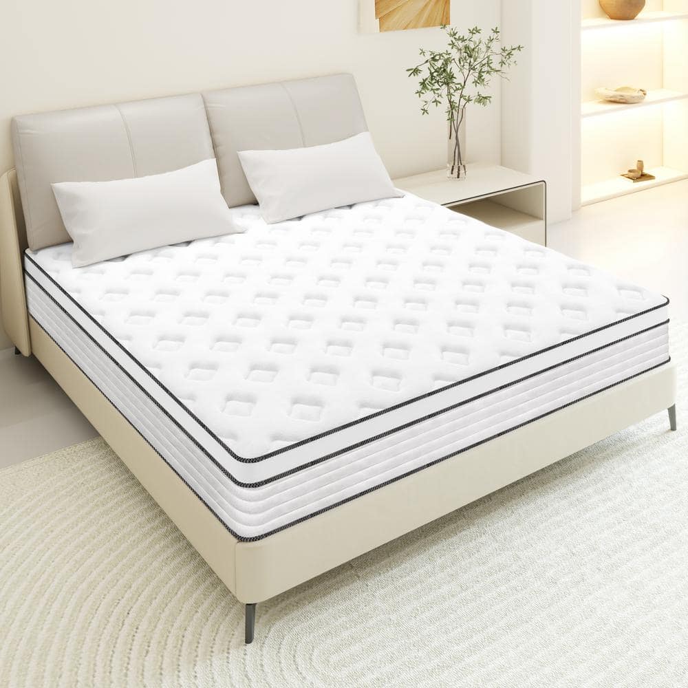 CHEVNI White Queen Medium Memory Foam 12 In. Bed-in-a-Box Mattress HD ...