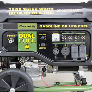7,500/2,000-Watt Dual Fuel Powered Portable Generator with Electric/Recoil Start, LPG or Regular Gas with CO Shield