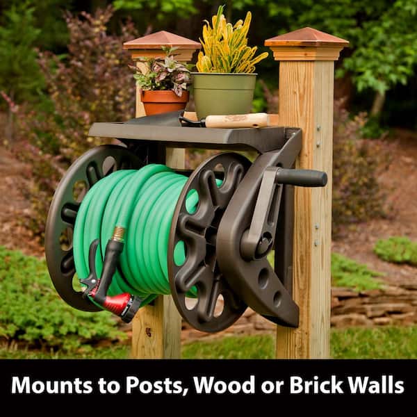  Portable Wall Mount Garden Hose Reel, Stainless Steel