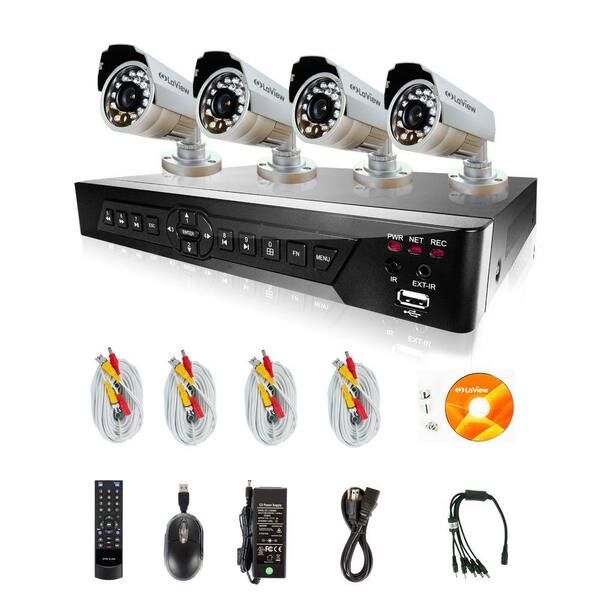 LaView 16-Channel Surveillance System with 500GB HDD and (4) 600TVL Camera