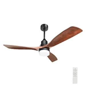 Blade Span 52 in. Smart Indoor/Outdoor Black Modern Decorative Ceiling Fan with LED Light and Remote Control