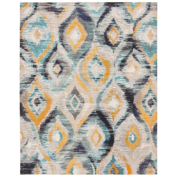 SAFAVIEH Monaco Blue/Multi 8 ft. x 10 ft. Geometric Area Rug