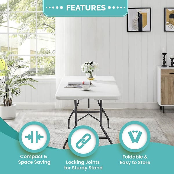 HOMESTOCK White Rectangle Plastic Resin Outdoor Side Multi