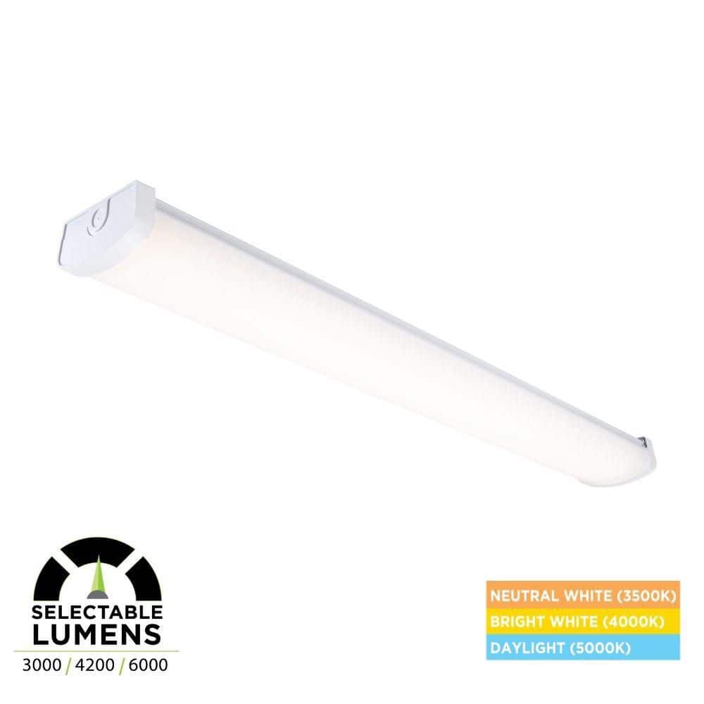 1-Pack 4 ft. x 6 in. 3000/4200/6000 Lumens Integrated LED Commercial White Wraparound Light Selectable 3500/4000/5000K price history on PriceWatchPro