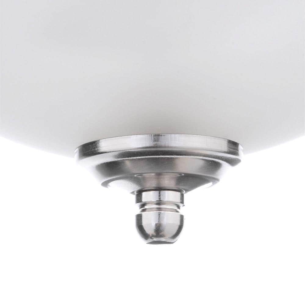 13-Inch Brushed Nickel and Frosted Glass Flush Mount Light