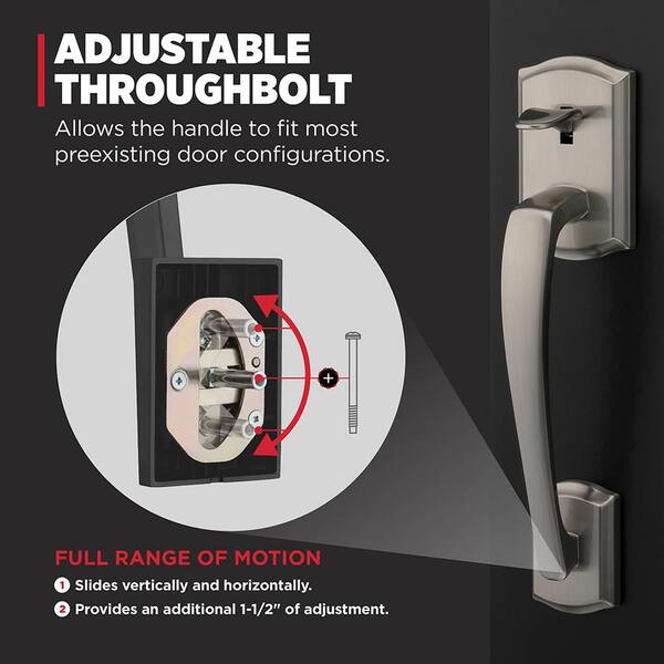 Kwikset Prescott Satin Nickel Double Door Dummy Door Handleset