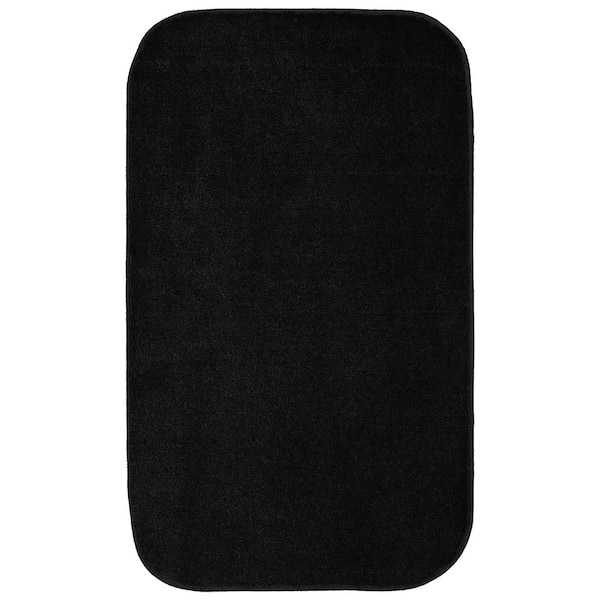 Garland Rug Gramercy 24 in. x 40 in. Black Plush Bath Rug