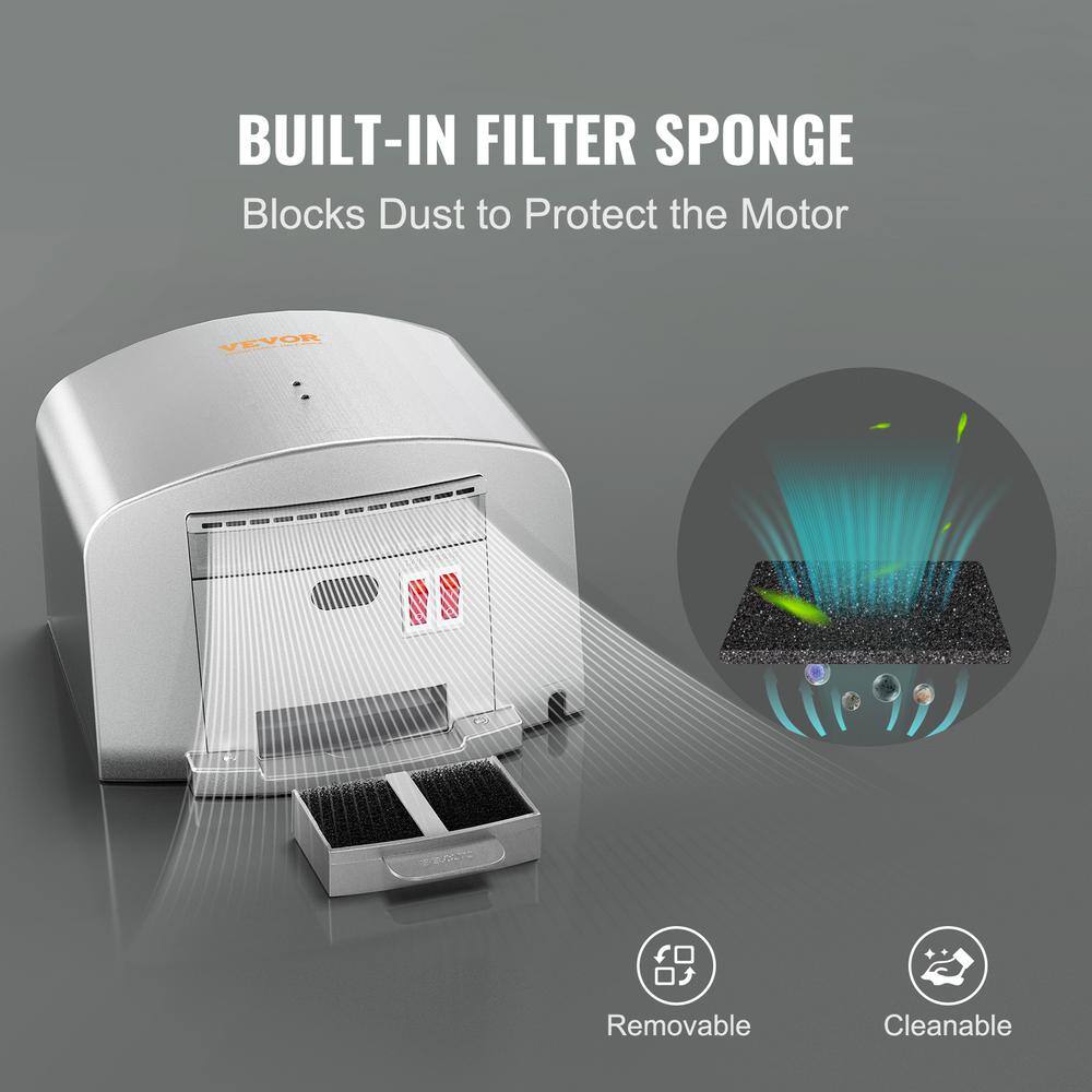 Compact Silver ABS Automatic Hand Dryer with High-Speed Motor
