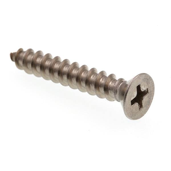 Bright Finish Phillips Drive Stainless Steel 18-8 Quantity 100 by Fastenere Self-Tapping #8 x 1-1/4 Flat Head Sheet Metal Screws Full Thread