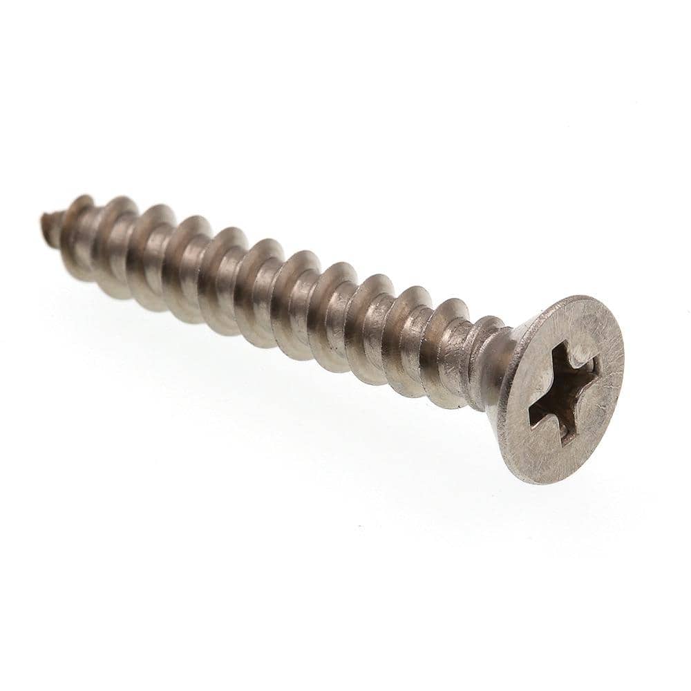 "#10 x 1-1/4 in. Grade 18-8 Stainless Steel Phillips Drive Flat Head Self-Tapping Sheet Metal Screws (25-Pack)" price history on PriceWatchPro