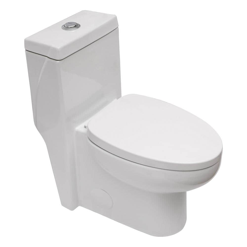 27.5 in. x 14.5 in. x 29.25 in. 1-Piece 1.6/1.1 GPF Dual Flush White Elongated Toilet in Soft Seat Included price history on PriceWatchPro