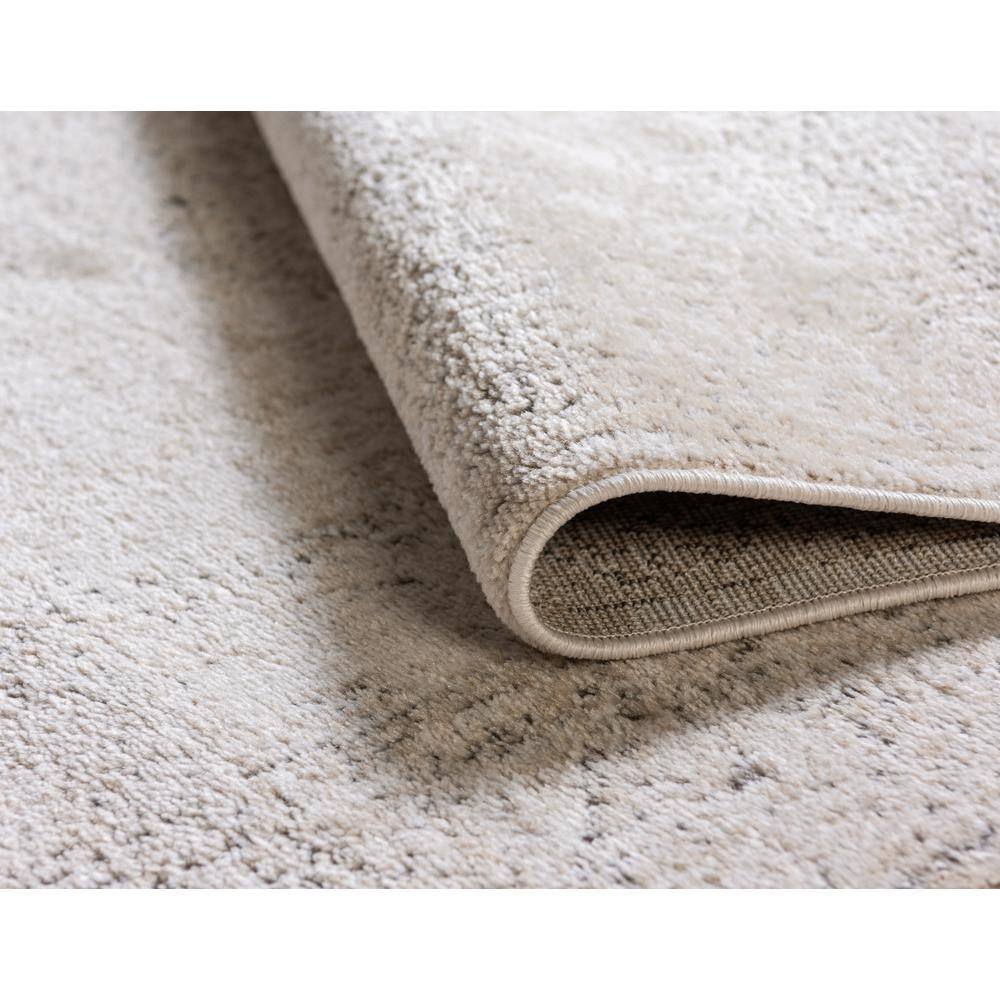 Serene Ivory Abstract 6' Indoor Runner Rug with Stain-Resistant Finish