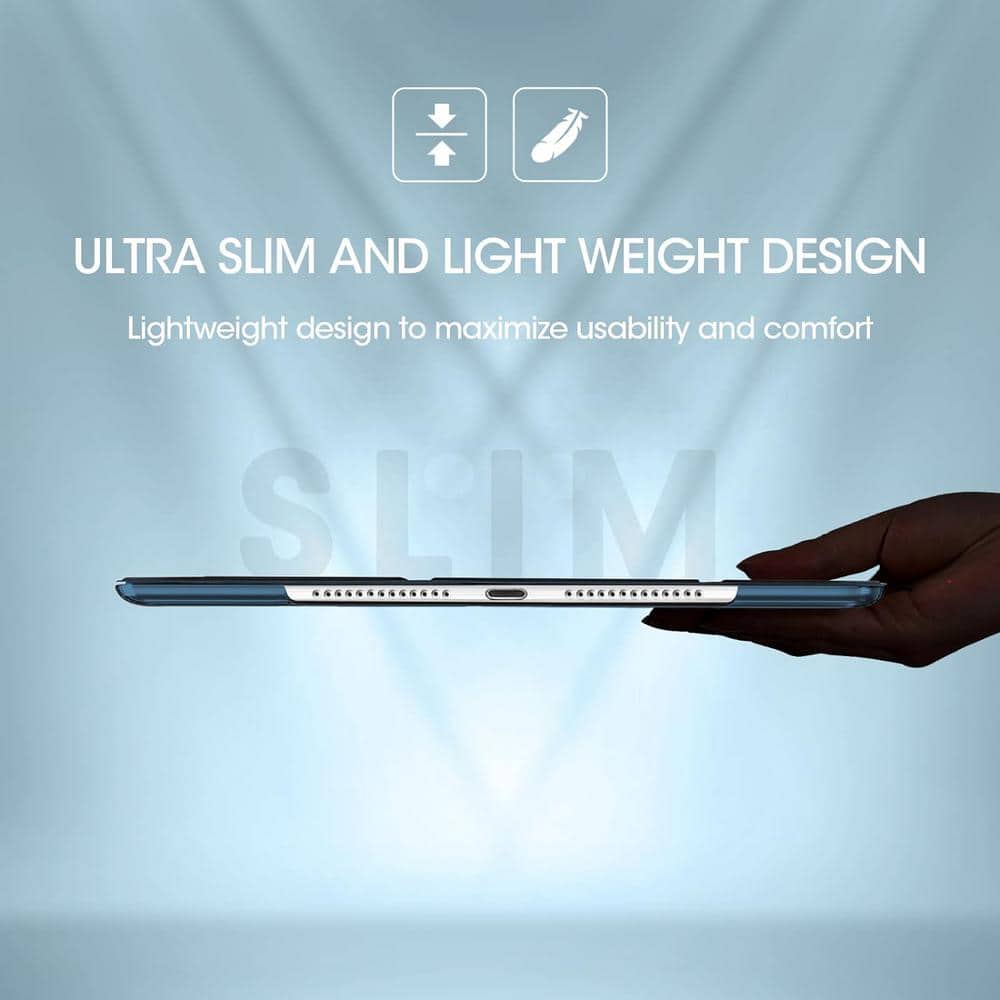 Ultra Slim Lightweight Smart Cover Stand Case with Translucent Frosted Back Protector Fit for iPad 10.2 in. , Navy Blue - Thumbnail 5