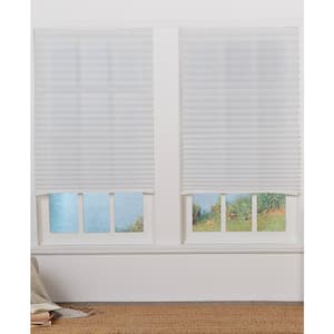 White Cordless Light-Filtering Set of 4 Temporary Pleated Shades - 48in. W x 72in. L