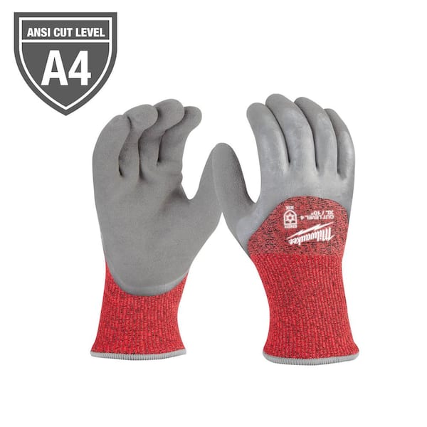 Milwaukee X-Large Gray Latex Level 4 Cut Resistant Insulated Winter Dipped Work Gloves