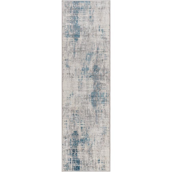 Livabliss Firenze Blue/Grey 2 ft. x 7 ft. Modern Indoor Runner Rug