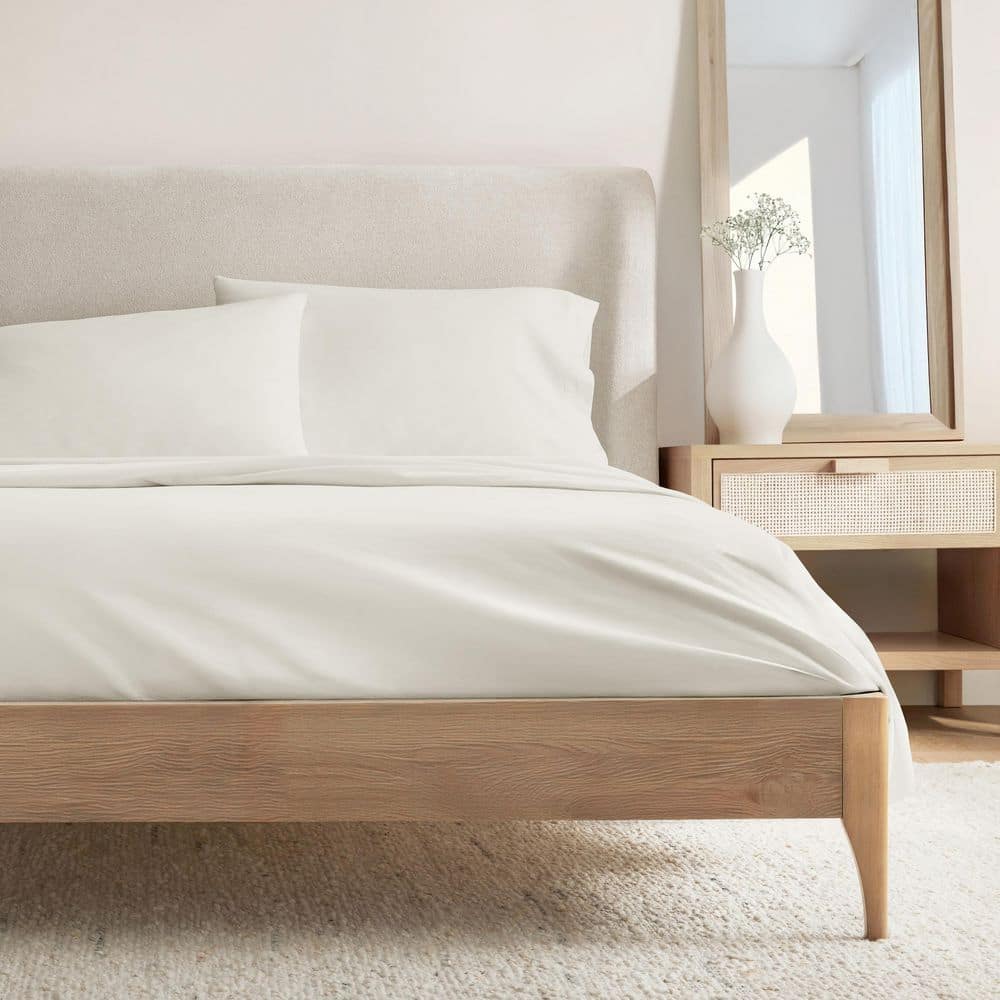 4-Piece 160TC Cotton Ivory Twin Sheet Set