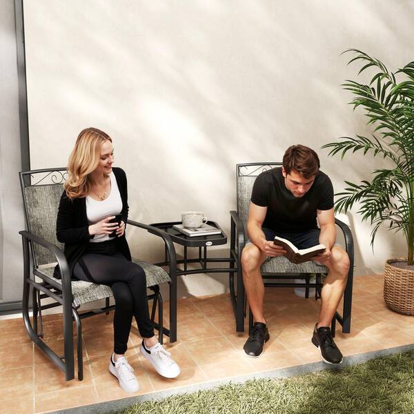 Outsunny 2-Person Outdoor Metal Glider Bench, Patio Swing