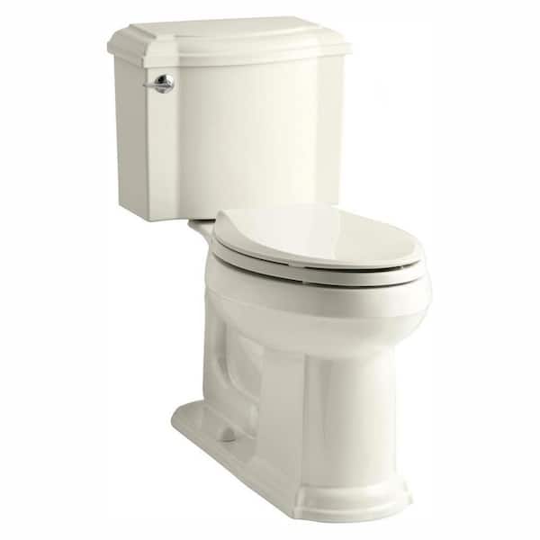 KOHLER Devonshire 2-Piece 1.28 GPF Single Flush Elongated Toilet with AquaPiston Flush Technology in Biscuit, Seat Not Included