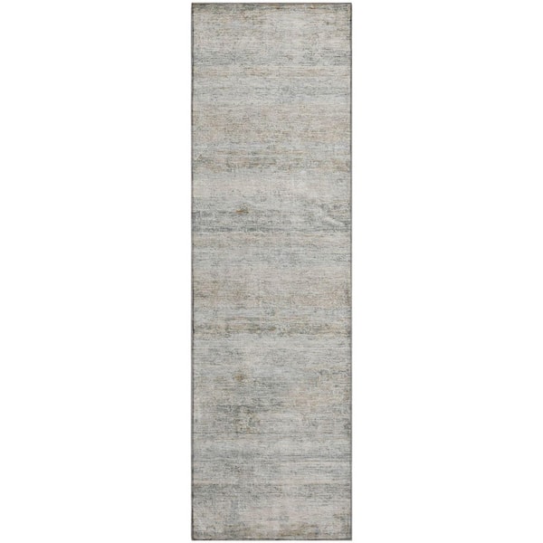 Mayfield Premium Machine Washable Abstract AMF2154 Granite 2 ft. x 7 ft. Runner Rug