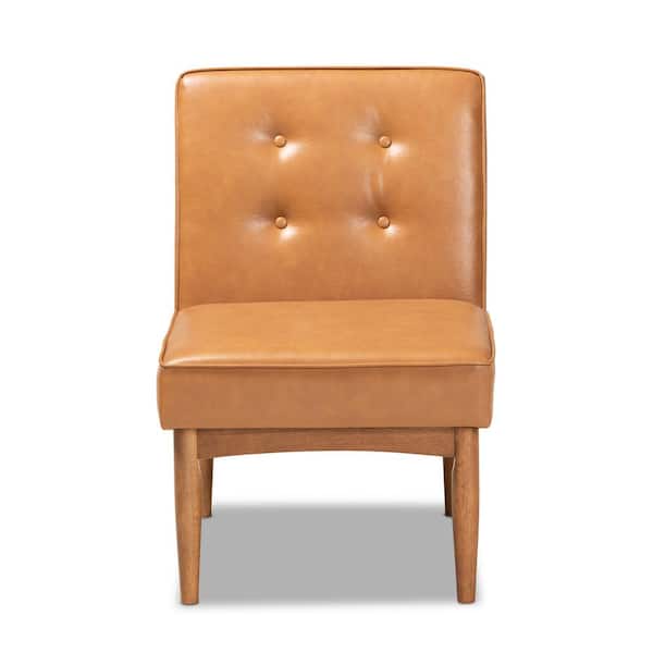 Baxton Studio Arvid Tan and walnut brown Dining Chair