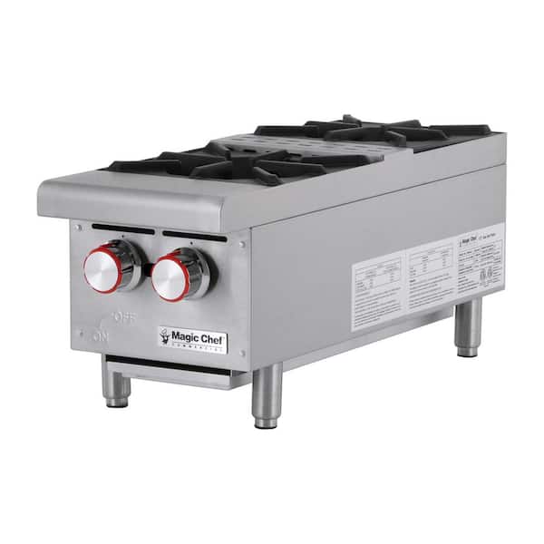 Chef AAA - KF-HP12-M, Commercial 12 Hot Plate Countertop 2 Burner Gas