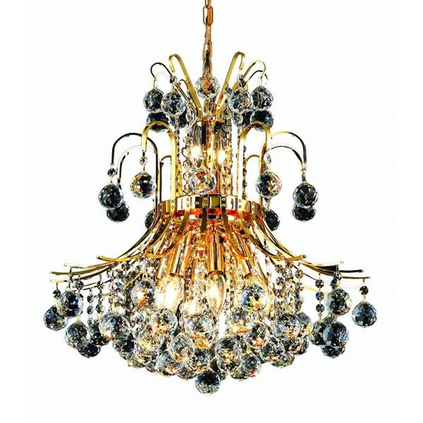 Elegant Lighting 10-Light Gold Chandelier with Clear Crystal
