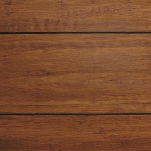 Strand Woven Distressed Dark Honey 1/2 in. T x Multi Width x 72 in. L Engineered Click Bamboo Flooring