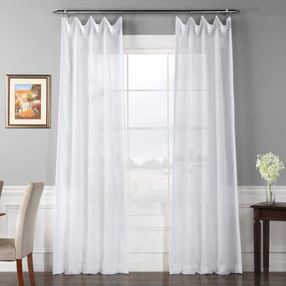 Exclusive Fabrics & Furnishings White Solid Double Layered Rod Pocket ...