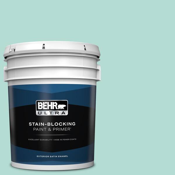 BEHR ULTRA 5 gal. #490C-3 Balmy Seas Satin Enamel Exterior Paint & Primer