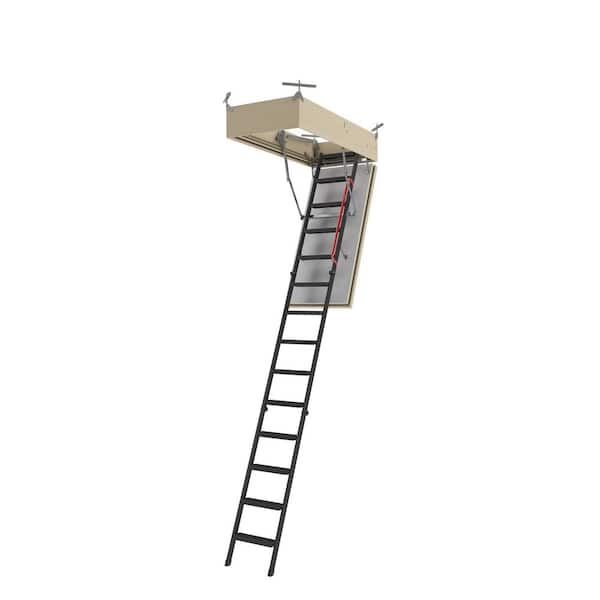LMF 60, 9 ft. 7.5 in. - 11 ft. 10 in., 30 in. x 56.5 in. Fire-Rated Insulated Metal Attic Ladder, 350 lbs. Load Capacity