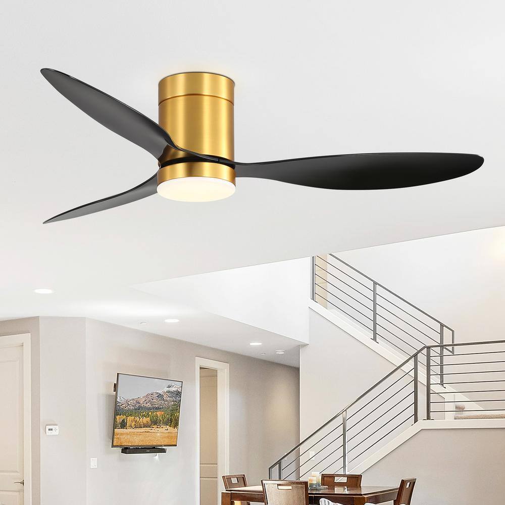 52 in. Indoor Integrated LED Matte Black Ceiling Fan with Remote and Light Included price history on PriceWatchPro
