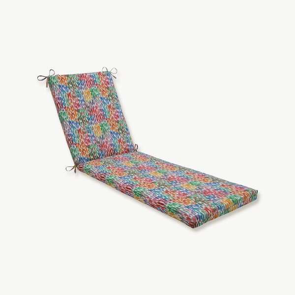 Pillow Perfect 23 x 30 Outdoor Chaise Lounge Cushion in Multicolored Make it Rain