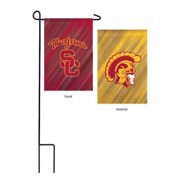 1 ft. x 1-1/2 ft. University of Southern California 2-Sided Garden Flag with 3-2/3 ft. Metal Flagpole