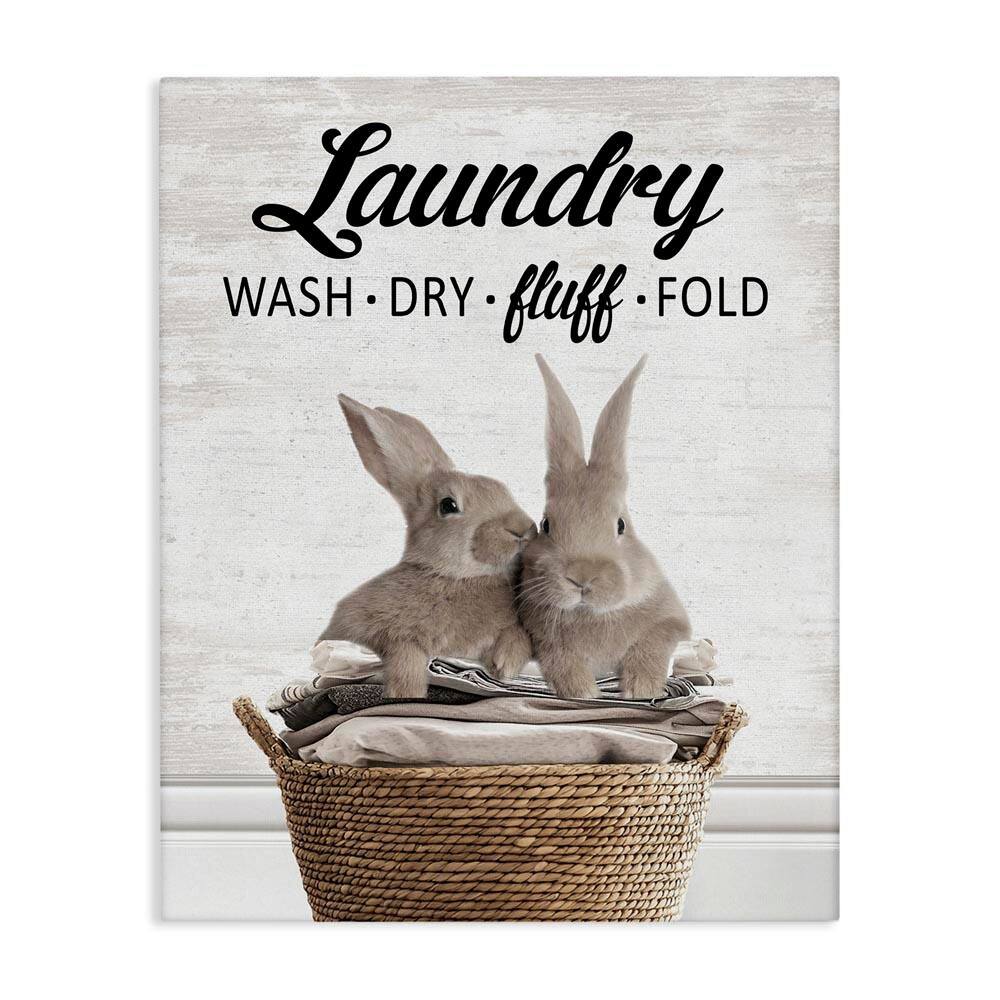 Bunnies & Laundry Basket by Lettered and Lined Unframed Typography Graphic Art Print 48 in. x 36 in. price history on PriceWatchPro