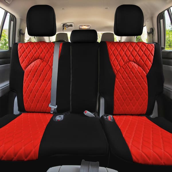 TTMiku 2-Pack Car Seat Cover Front Seats Only, Bright Red Luxury Faux  Leather Padded Bottom Seat Cushion Cover, Fit Most Sedan SUV Van