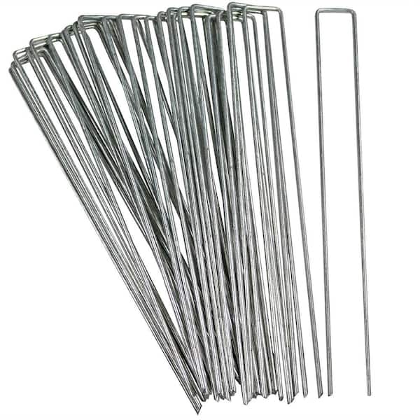 12 in. Heavy-Duty Steel Outdoor Landscaping Garden Staples (25-Set)
